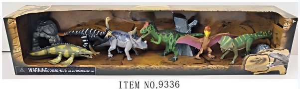 9" Dinosaur 6-Piece Long Box A