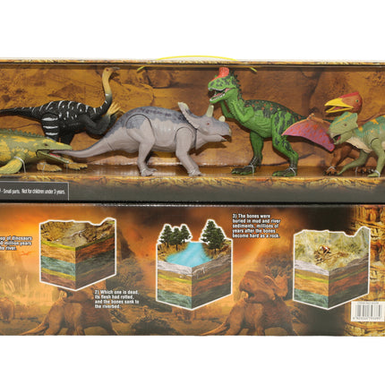 Caja Larga de Dinosaurio de 9" con 6 Piezas A