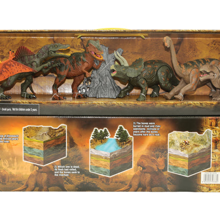 Caja larga de 6 piezas de dinosaurios de 9" D